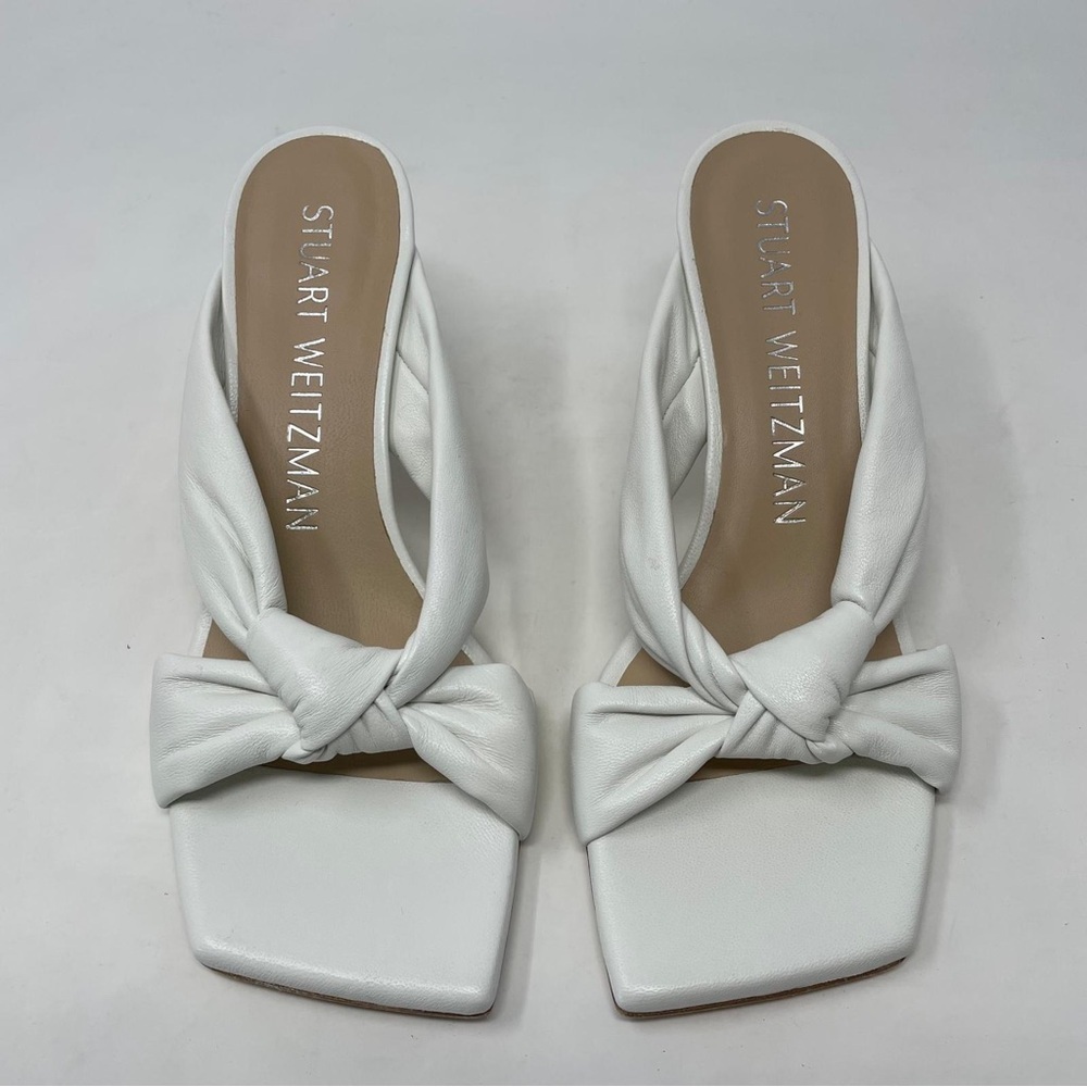 Stuart Weitzman Playa 75 Knot Sandal in White Leather - NWT - Picture 5 of 16
